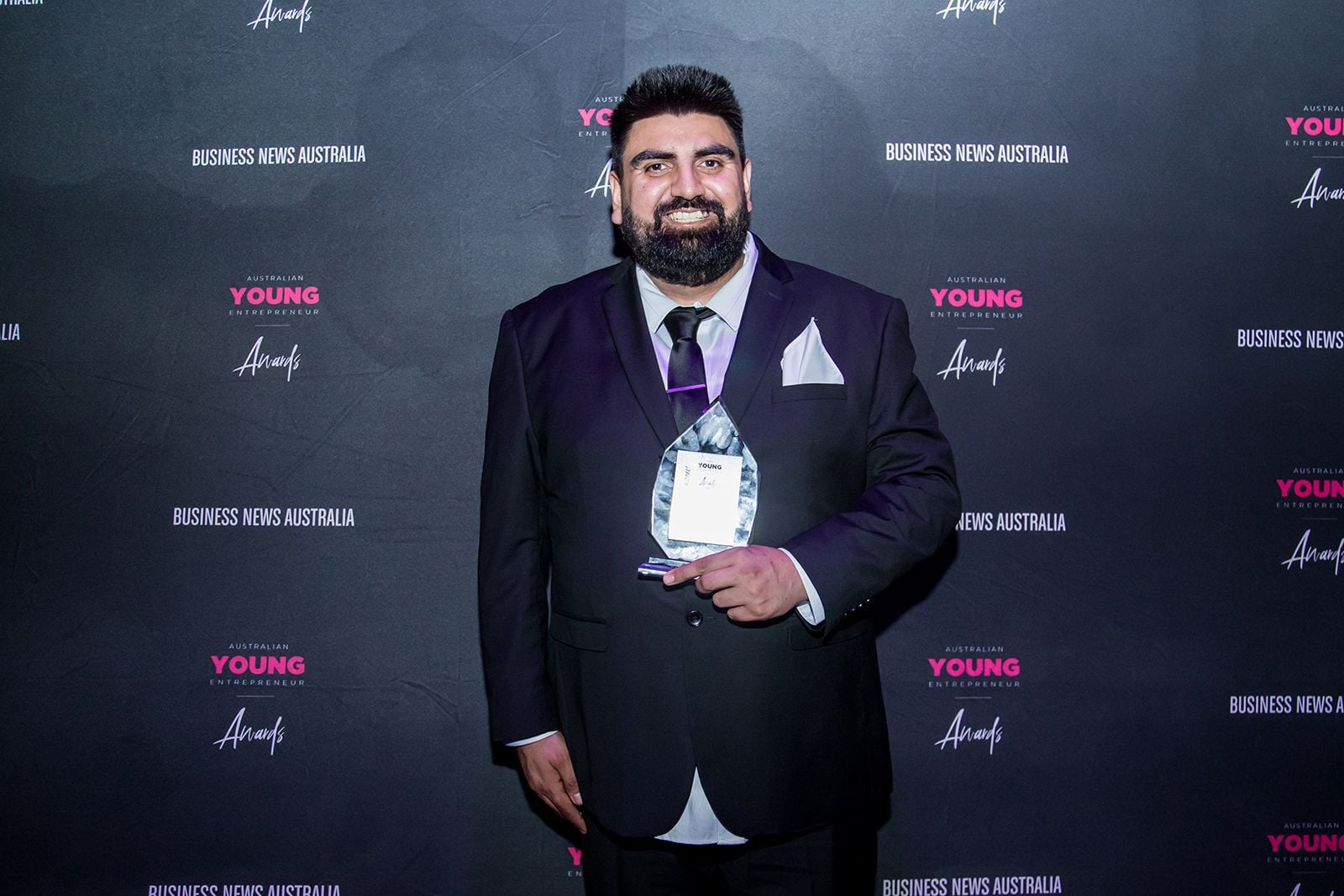 2025 Sydney Young Entrepreneur Awards Gala dinner Winners accepting trophies on stage at the 2025 Sydney Young Entrepreneur Awards